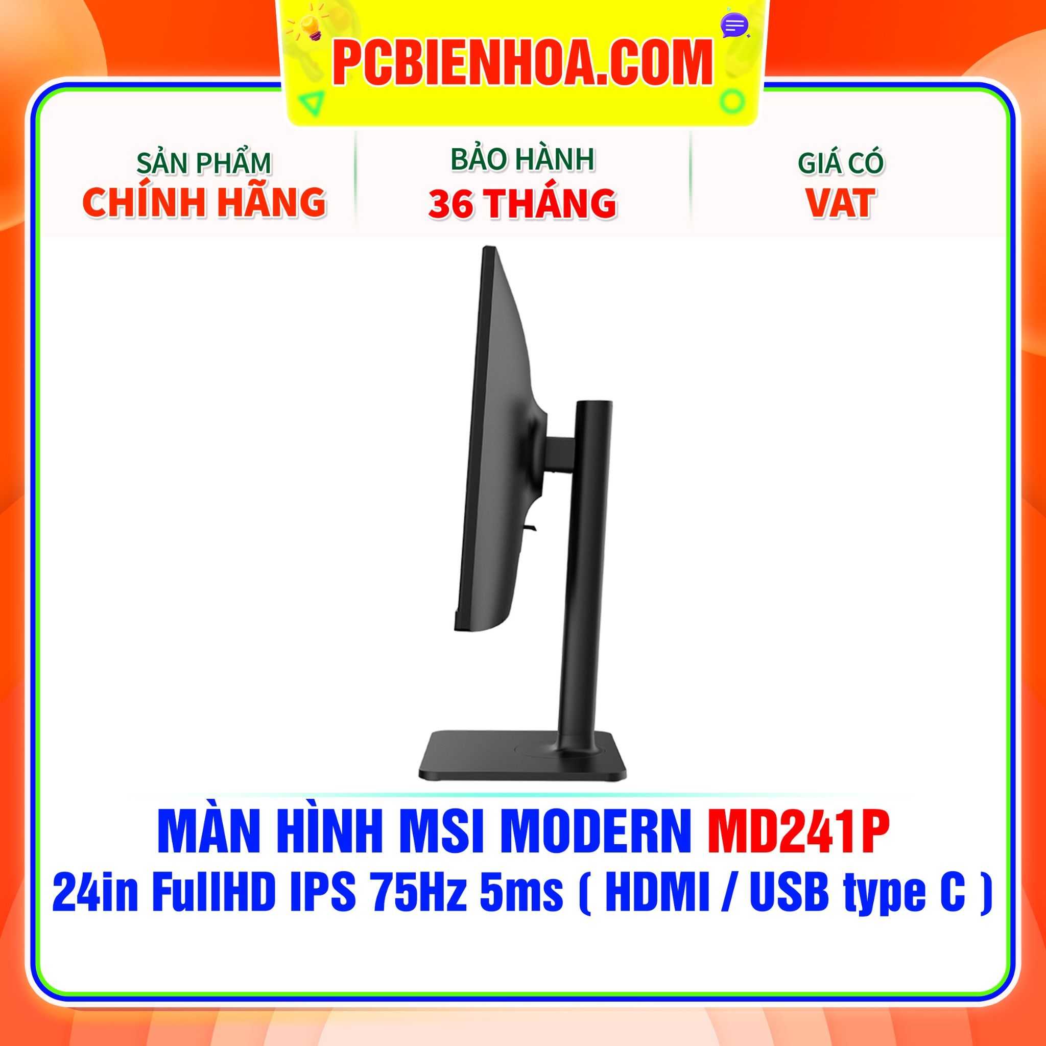  MÀN HÌNH MSI MODERN MD241P 24in FullHD IPS 75Hz 5ms ( HDMI / USB type C ) - SIÊU PHẨM ĐỒ HOẠ HIỆN ĐẠI 