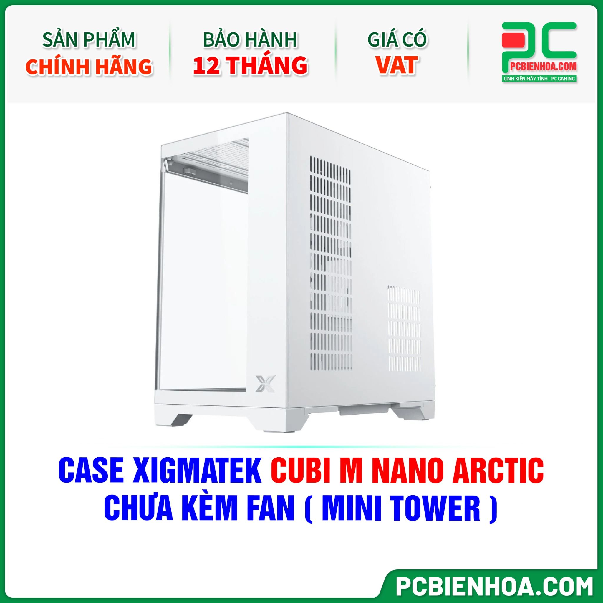 CASE XIGMATEK CUBI M NANO ARCTIC - CHƯA KÈM FAN ( MINI TOWER - EN44960 )