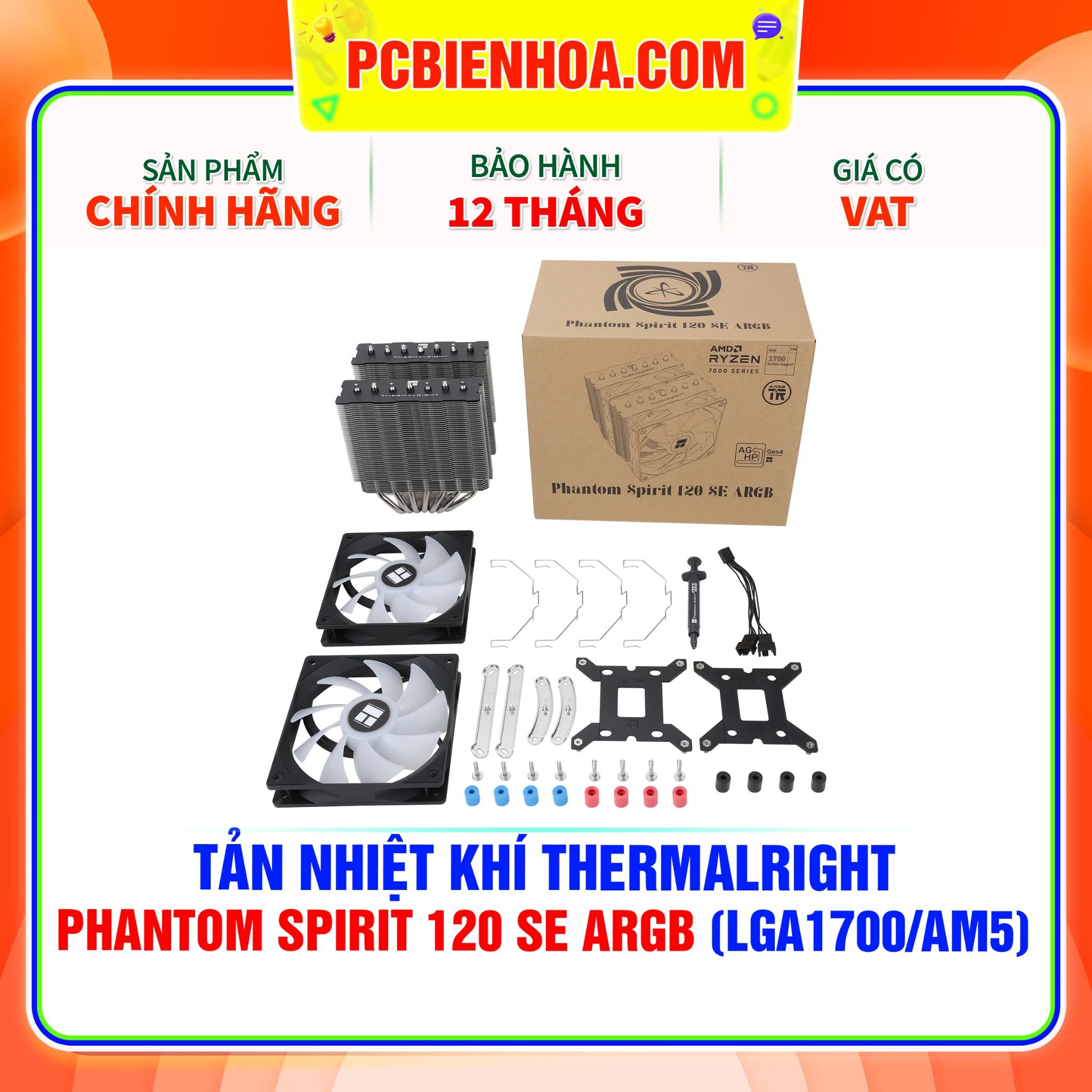  TẢN NHIỆT KHÍ THERMALRIGHT PHANTOM SPIRIT 120 SE ARGB ( HỖ TRỢ SOCKET LGA1700 / AM5 ) 