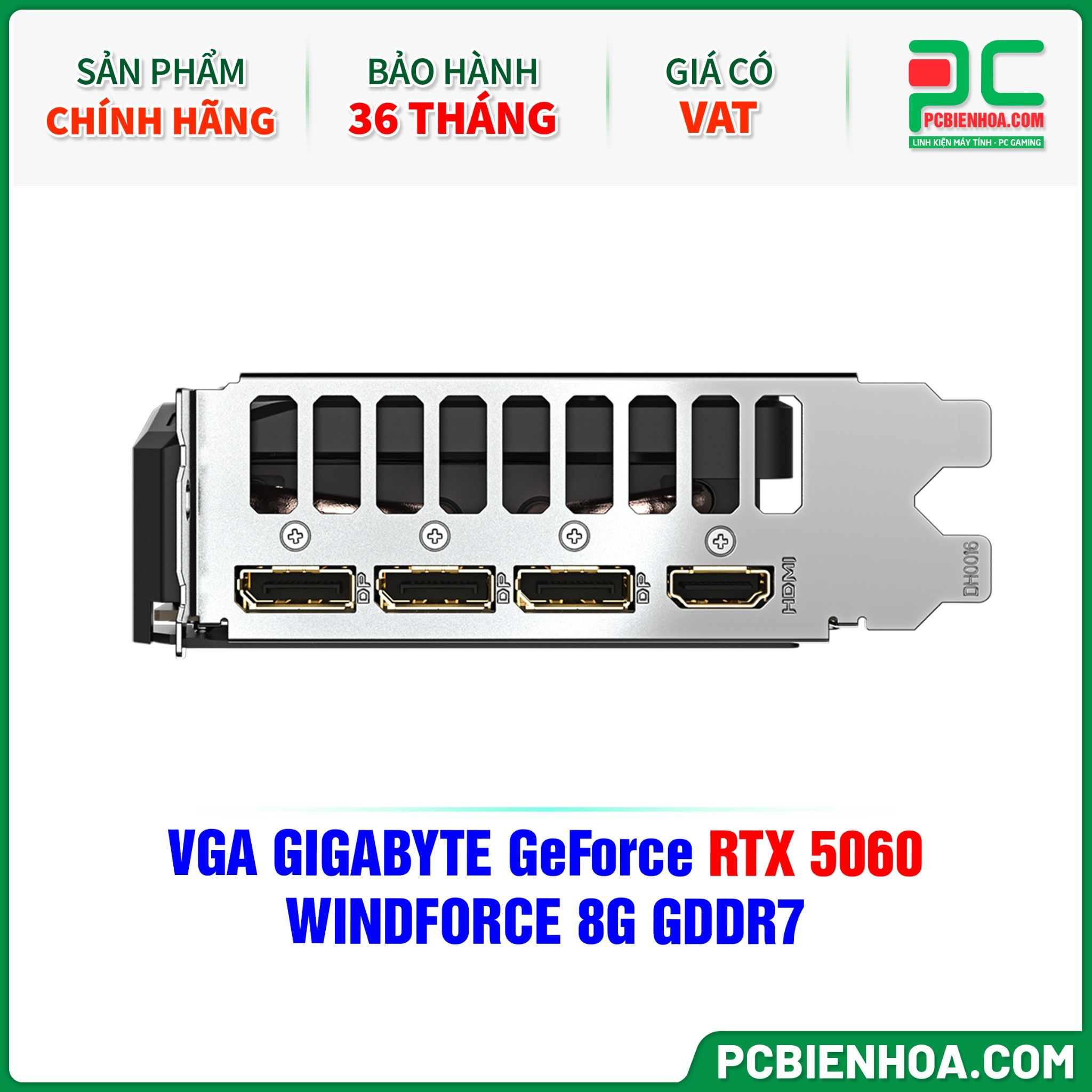 VGA GIGABYTE GeForce RTX 5060 WINDFORCE 8G GDDR7 (GV- N5060WF2-8GD)