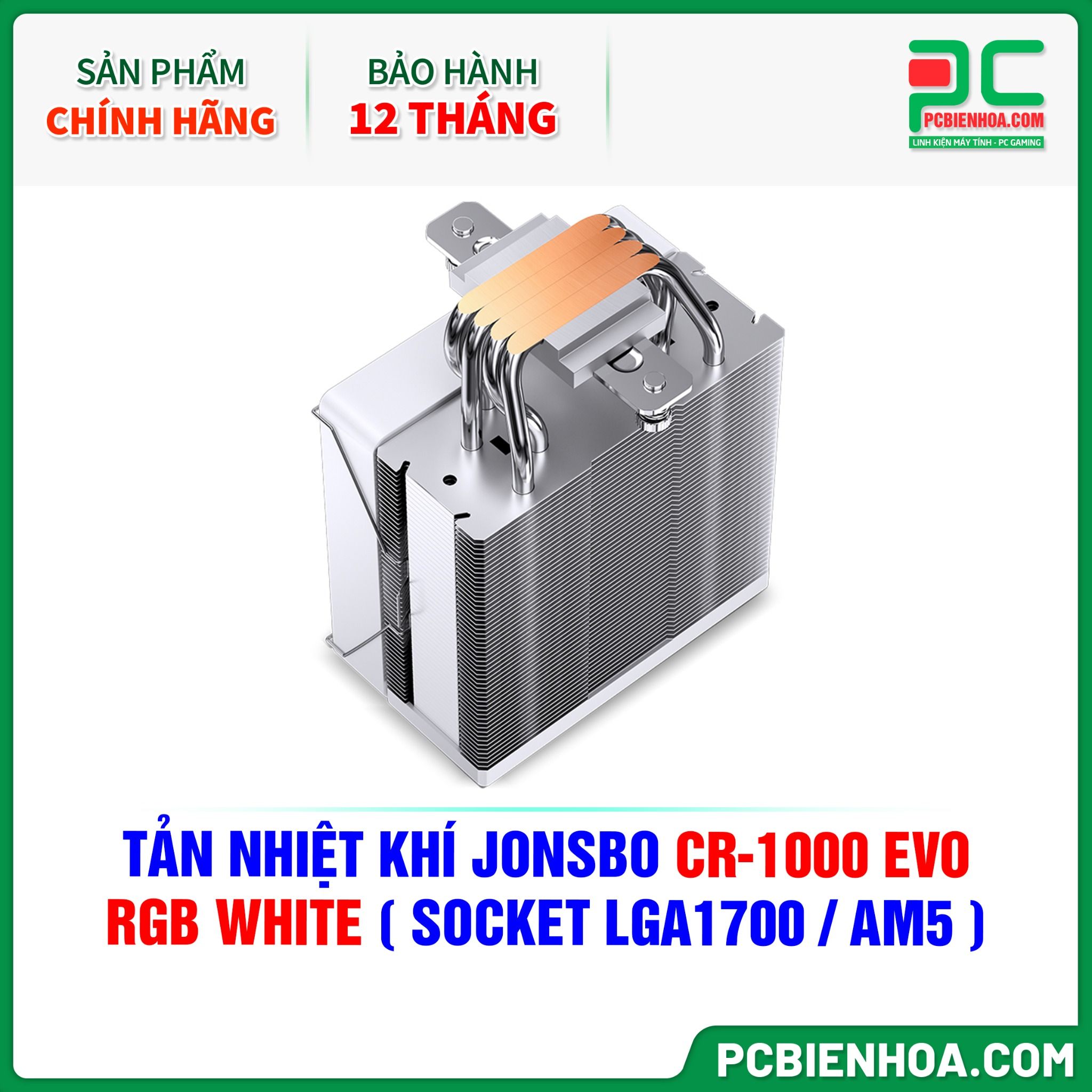TẢN NHIỆT KHÍ JONSBO CR-1000 EVO RGB WHITE ( HỖ TRỢ SOCKET LGA1700 / AM5 )
