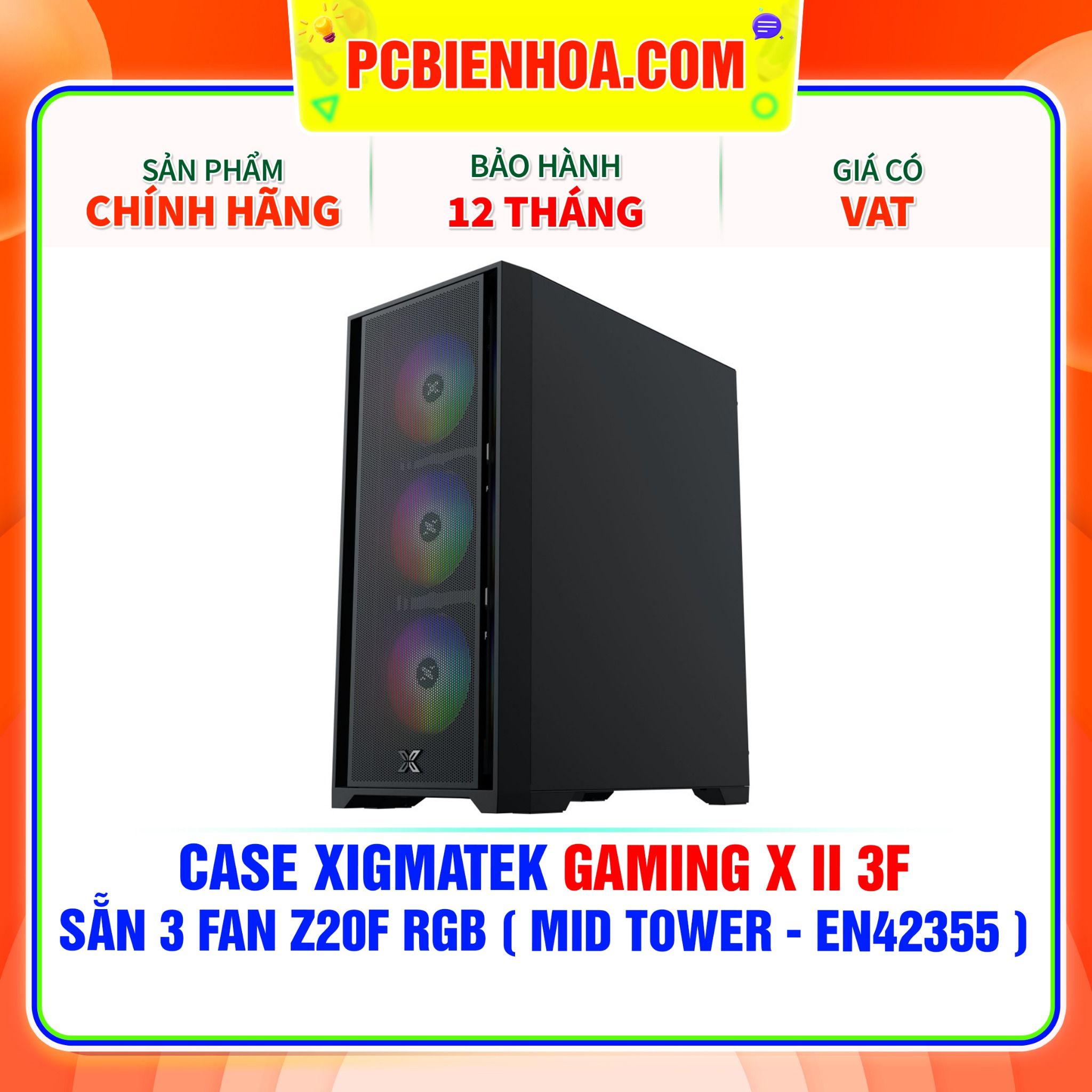  CASE XIGMATEK GAMING X II 3F - SẴN 3 FAN Z20F RGB ( MID TOWER - EN42355 ) 