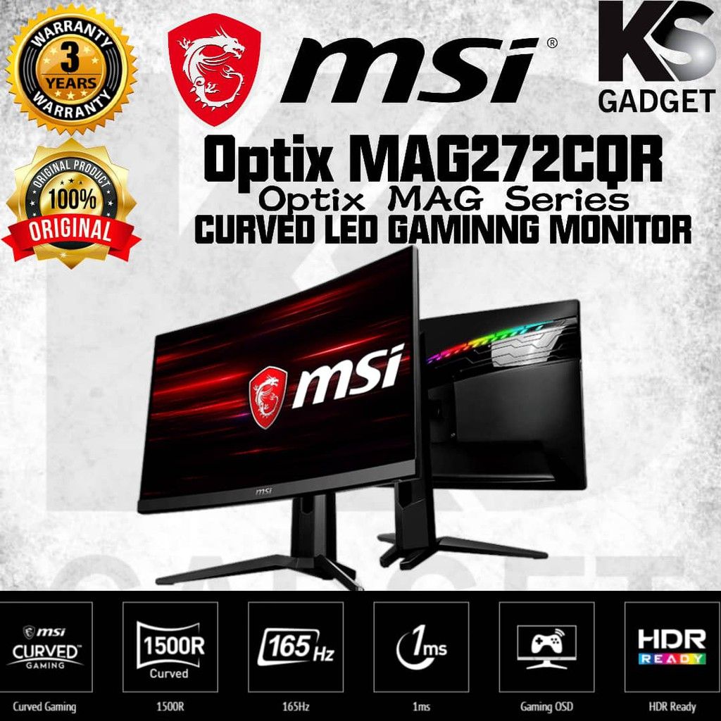 Màn hình cong MSI OPTIX MAG272CQR 27in 2K 165Hz chuyên game ( WQHD / 2560x1440 )