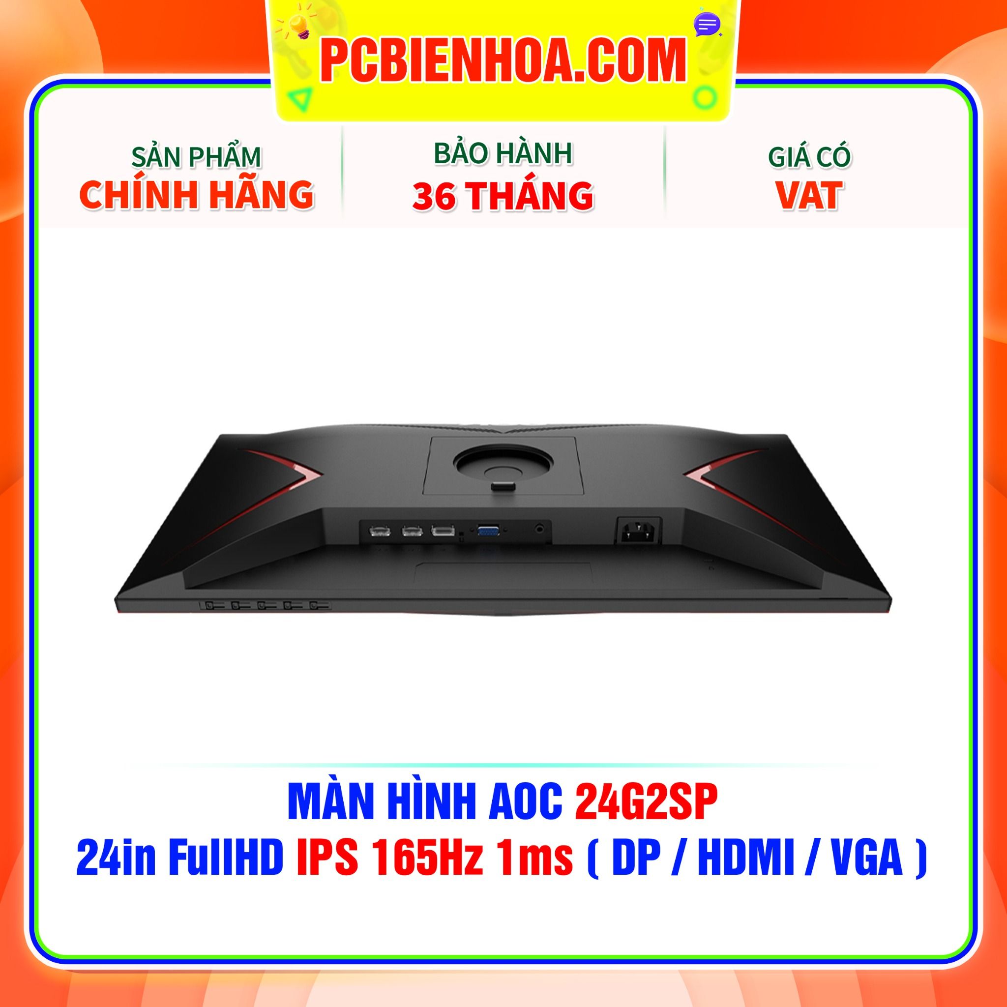  MÀN HÌNH AOC 24G2SP 24in FullHD IPS 165Hz 1ms ( DP / HDMI / VGA ) 