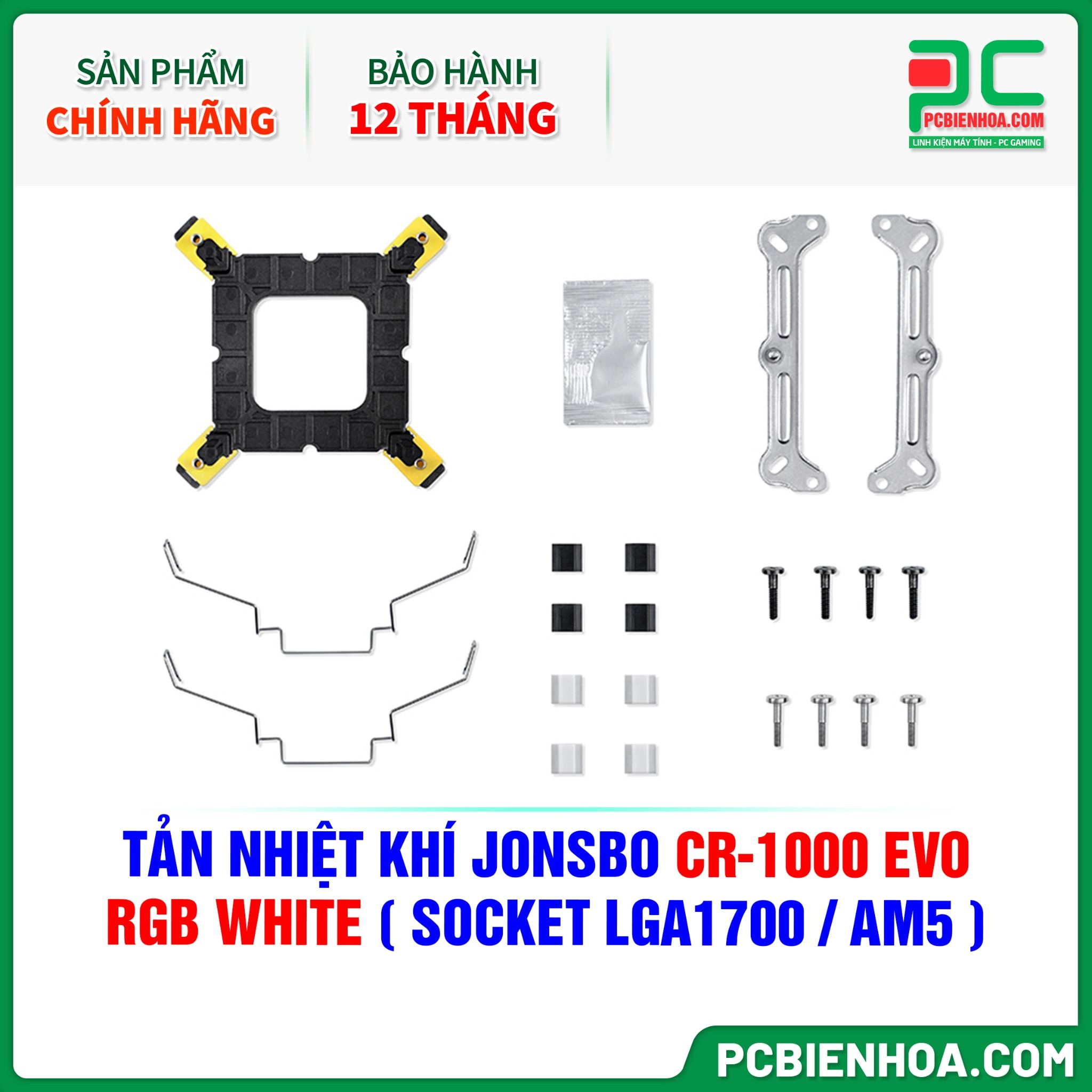 TẢN NHIỆT KHÍ JONSBO CR-1000 EVO RGB WHITE ( HỖ TRỢ SOCKET LGA1700 / AM5 )
