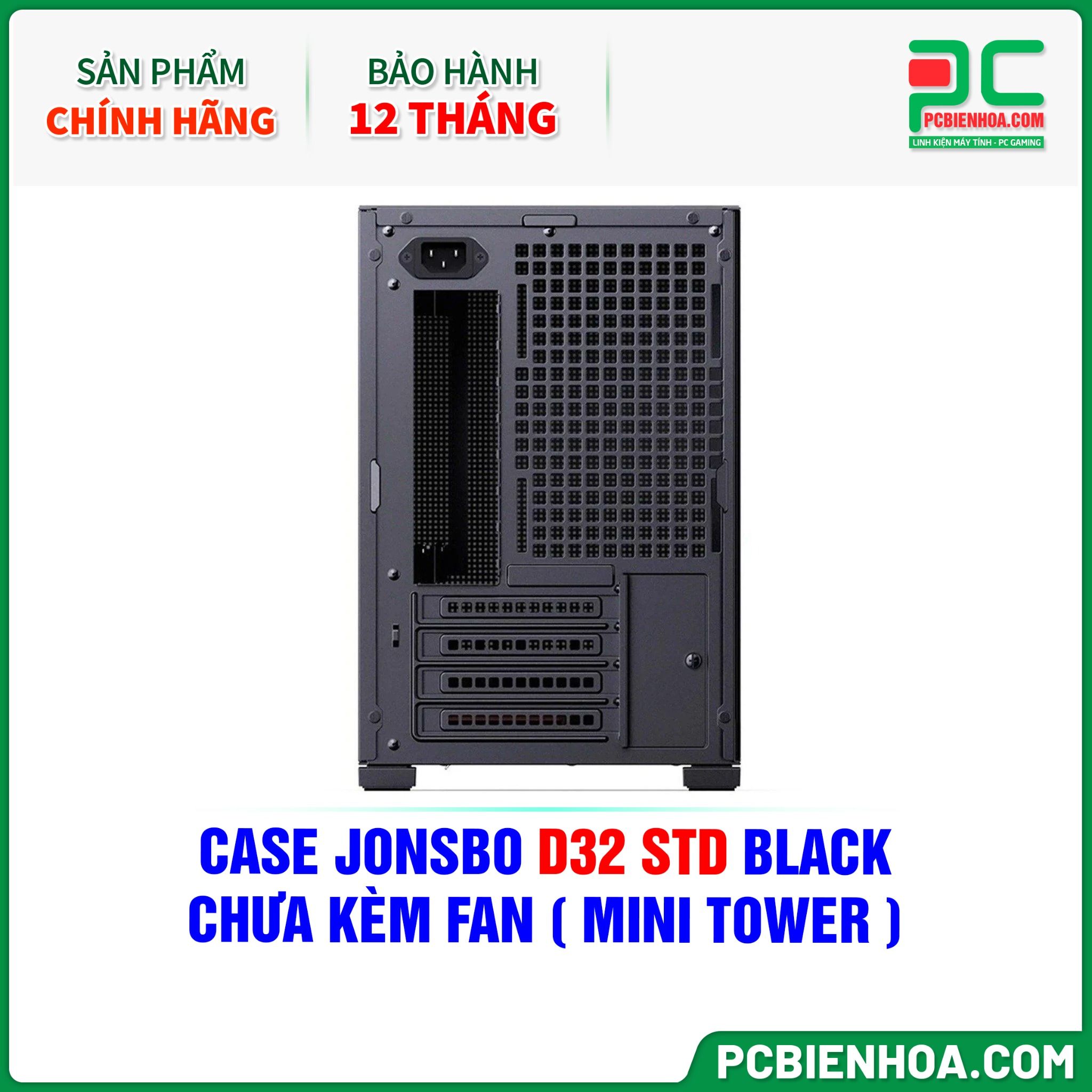 CASE JONSBO D32 STD BLACK - CHƯA KÈM FAN ( MINI TOWER )