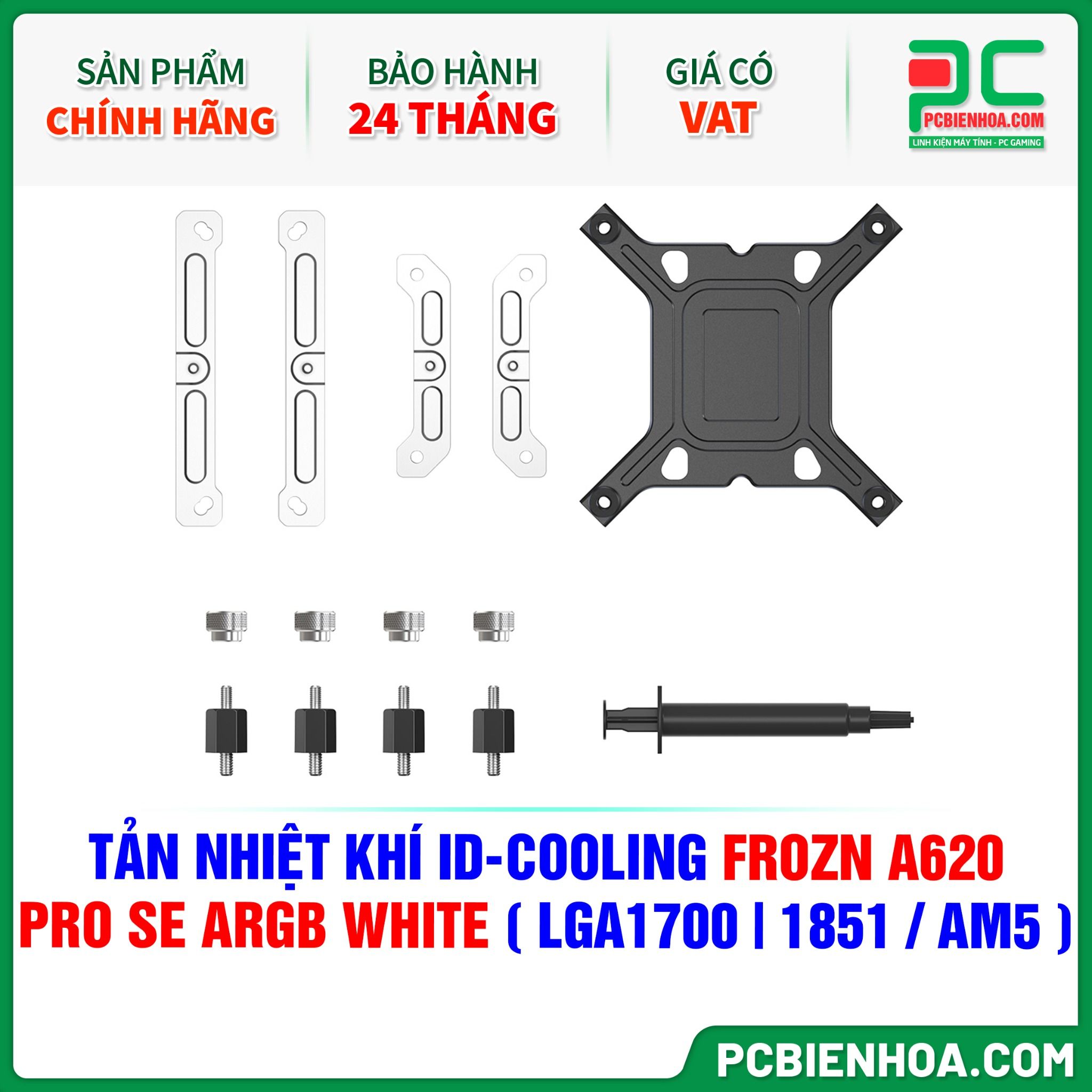 TẢN NHIỆT KHÍ ID-COOLING FROZN A620 PRO SE ARGB WHITE ( HỖ TRỢ SOCKET LGA1700|1851 / AM5 )