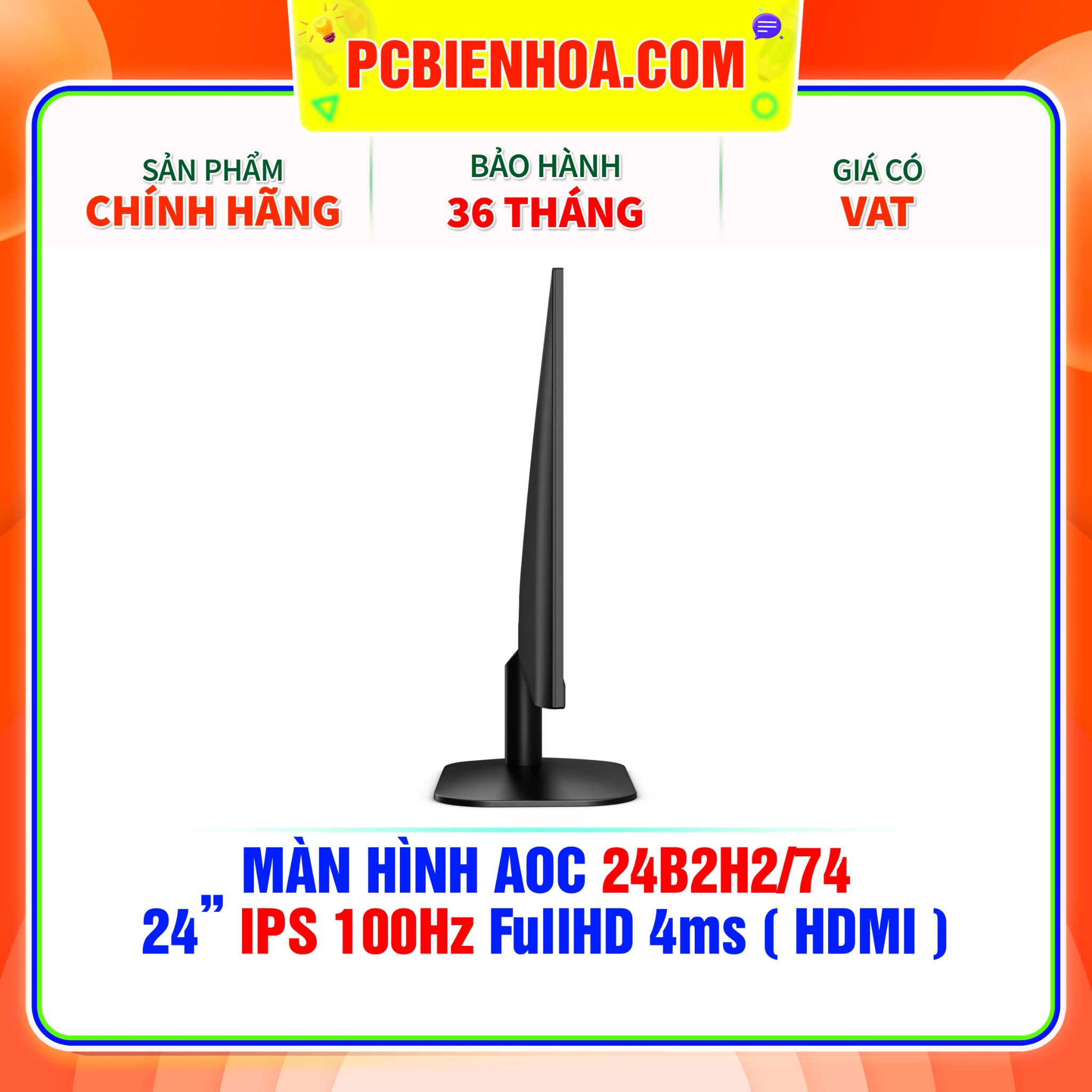  MÀN HÌNH AOC 24B2H2/74 24in FullHD IPS 100Hz 4ms ( HDMI ) 