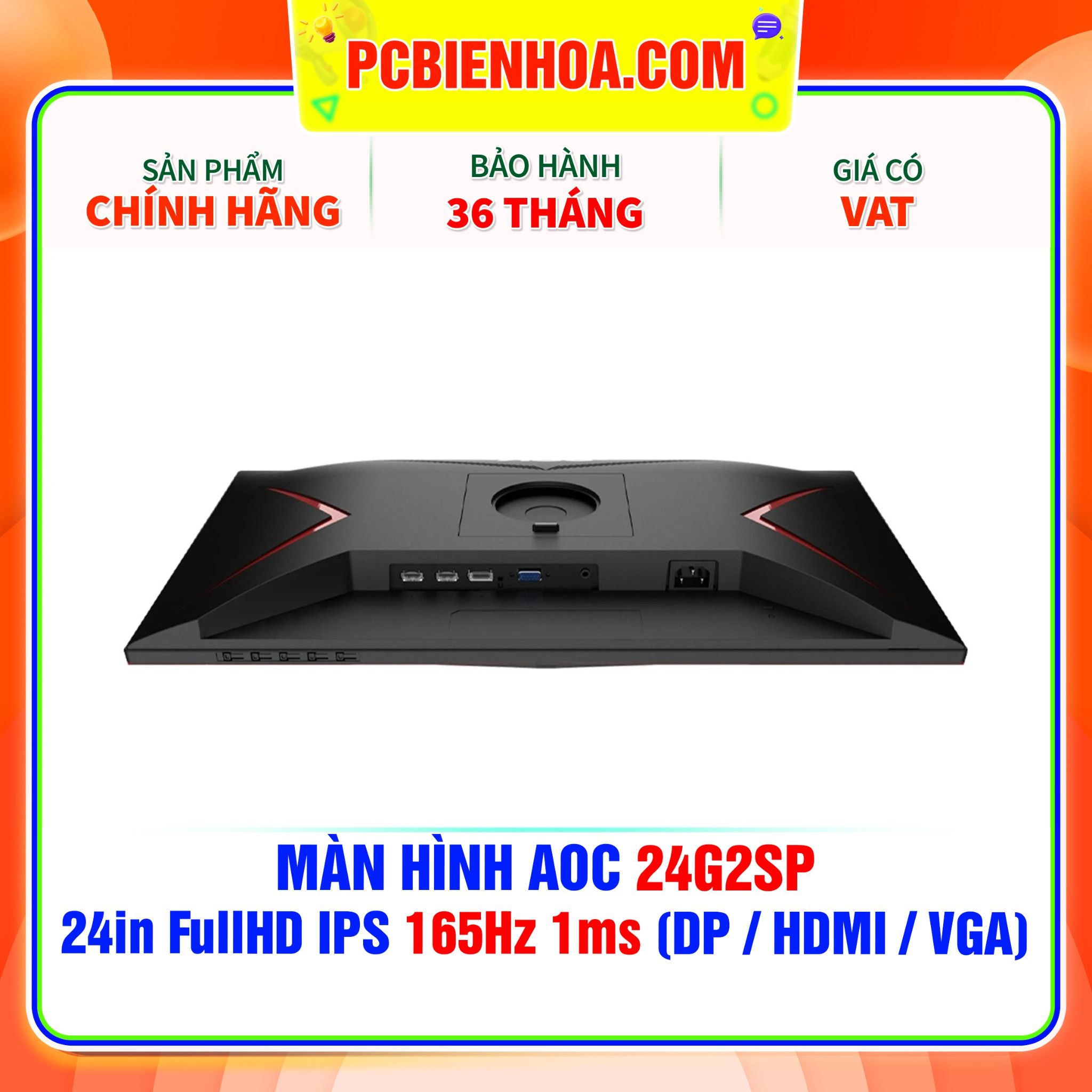  MÀN HÌNH AOC 24G2SP - 24in FullHD IPS 165Hz 1ms ( DP / HDMI / VGA ) 