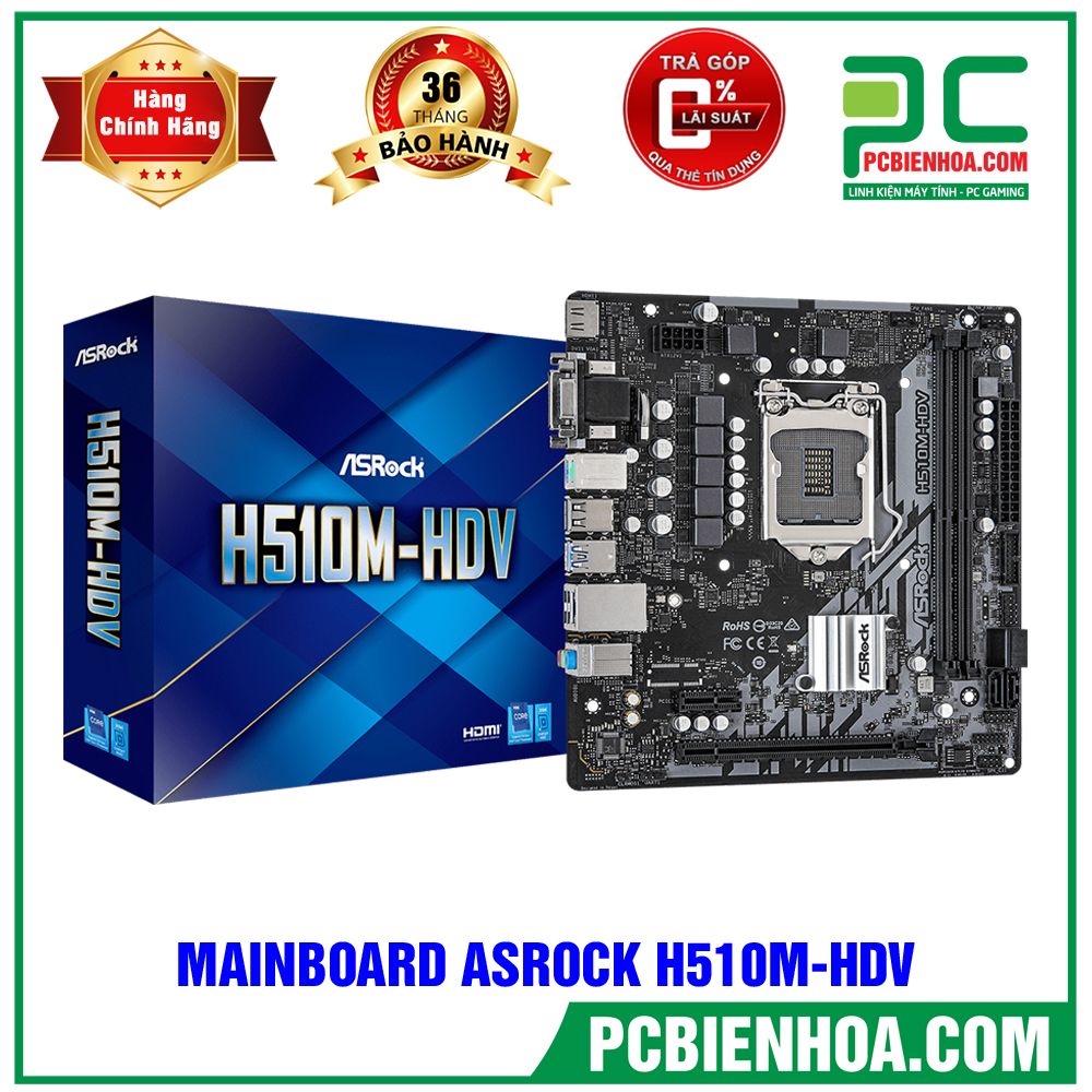 MAINBOARD ASROCK H510M-HDV ( LGA1200 / M-ATX / 2xDDR4 )