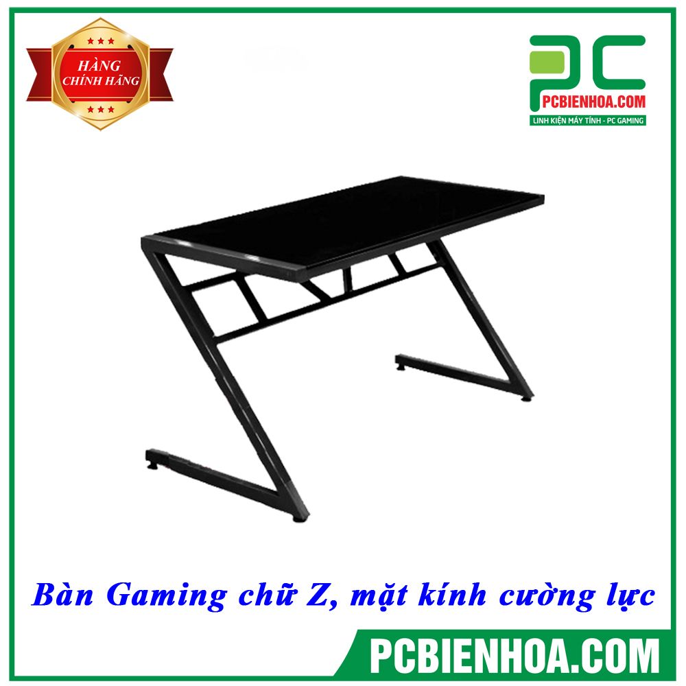 Bàn Gaming chữ Z, mặt kính cường lực