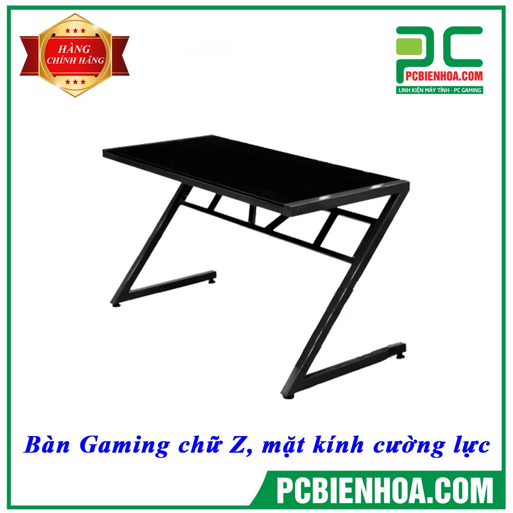 Bàn Gaming chữ Z, mặt kính cường lực