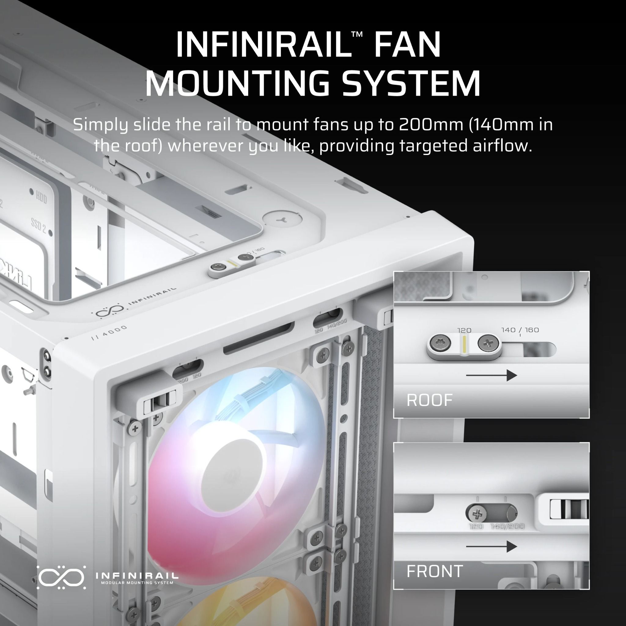 CASE CORSAIR FRAME 4000D RS ARGB WHITE - KÈM 3 FAN ARGB ( MID TOWER )