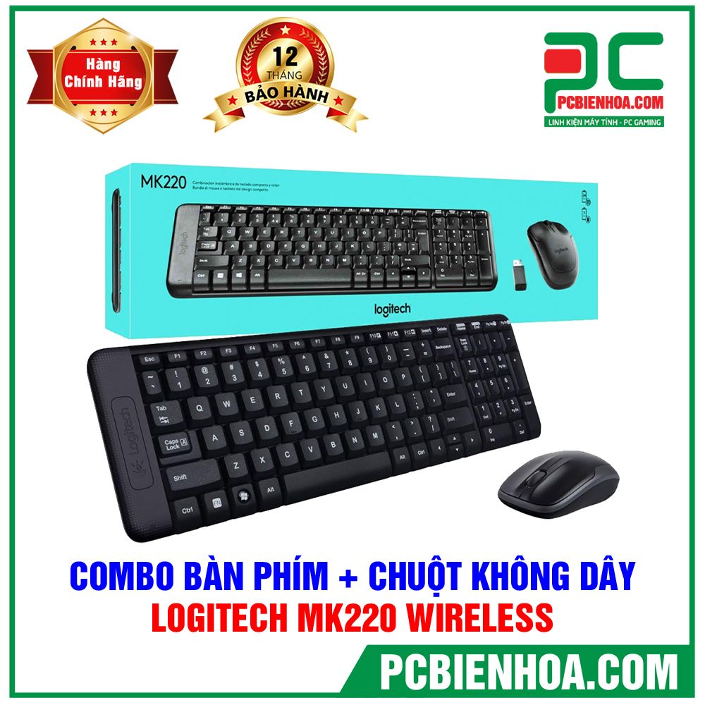 Bộ bàn phím + chuột Logitech MK220 không dây