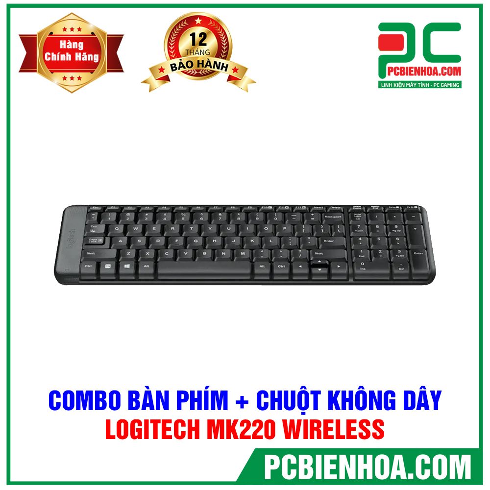 Bộ bàn phím + chuột Logitech MK220 không dây