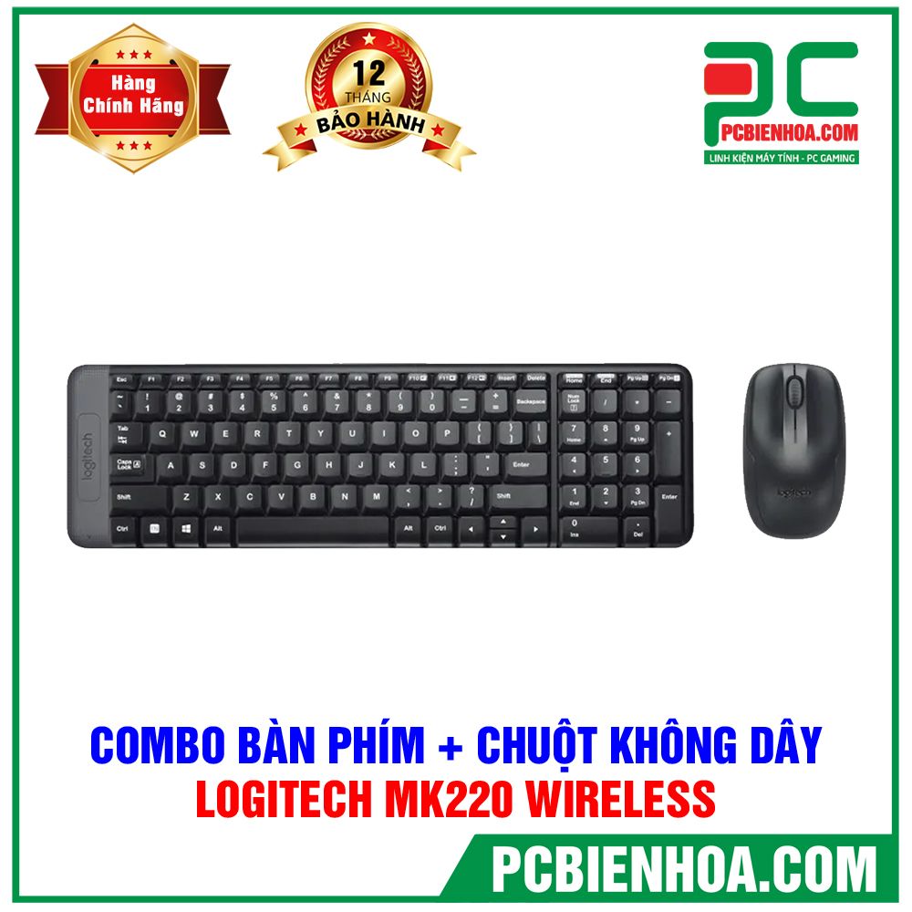 Bộ bàn phím + chuột Logitech MK220 không dây