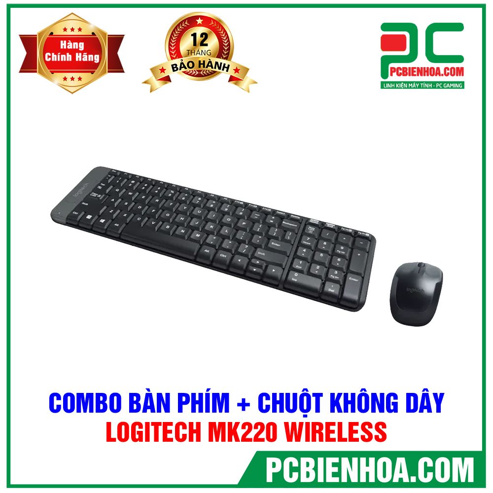 Bộ bàn phím + chuột Logitech MK220 không dây