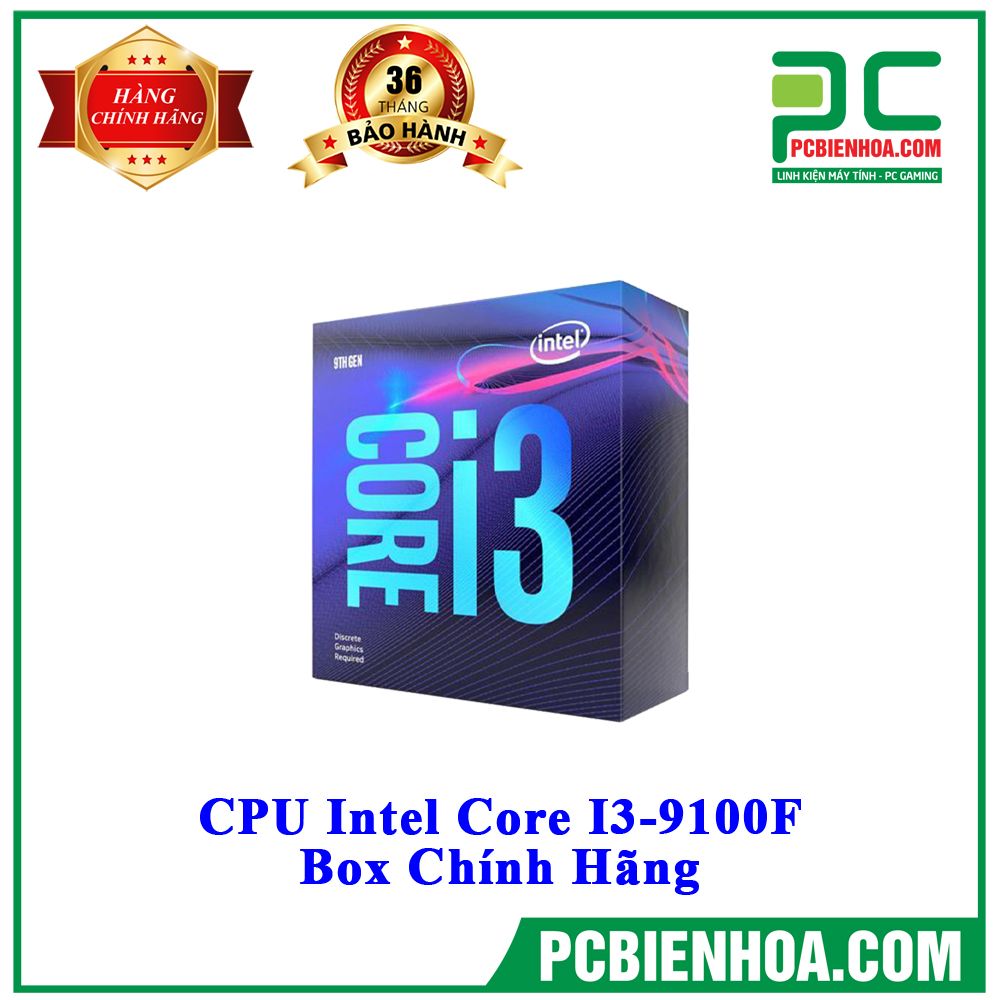 CPU Intel I3 9100F Box Chính hãng