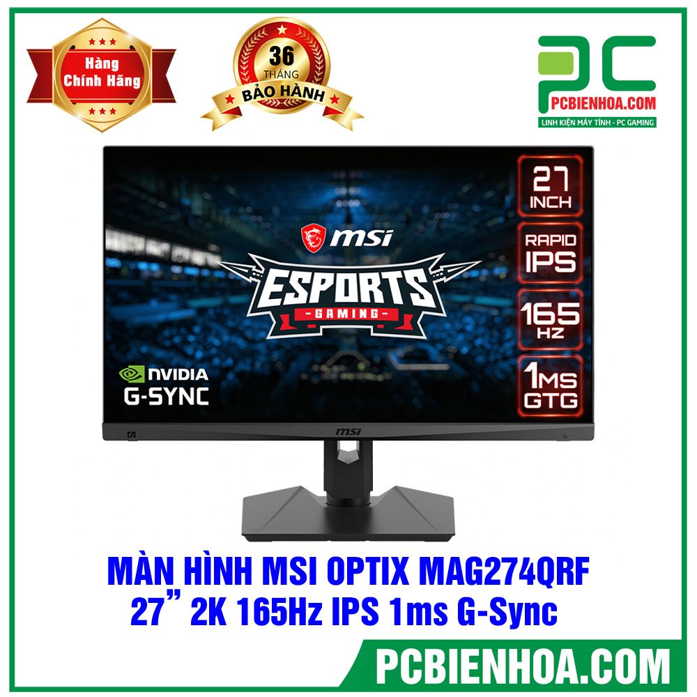 MÀN HÌNH MSI OPTIX MAG274QRF 27in IPS 165Hz 2K (WQHD) G-Sync
