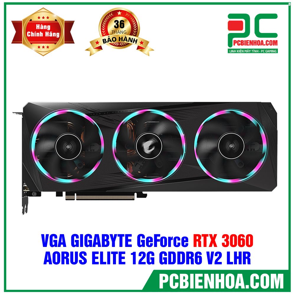 VGA GIGABYTE GeForce RTX 3060 AORUS ELITE 12G V2 LHR ( GV-N3060AORUS E-12GD ) (LIÊN HỆ ĐẶT HÀNG)
