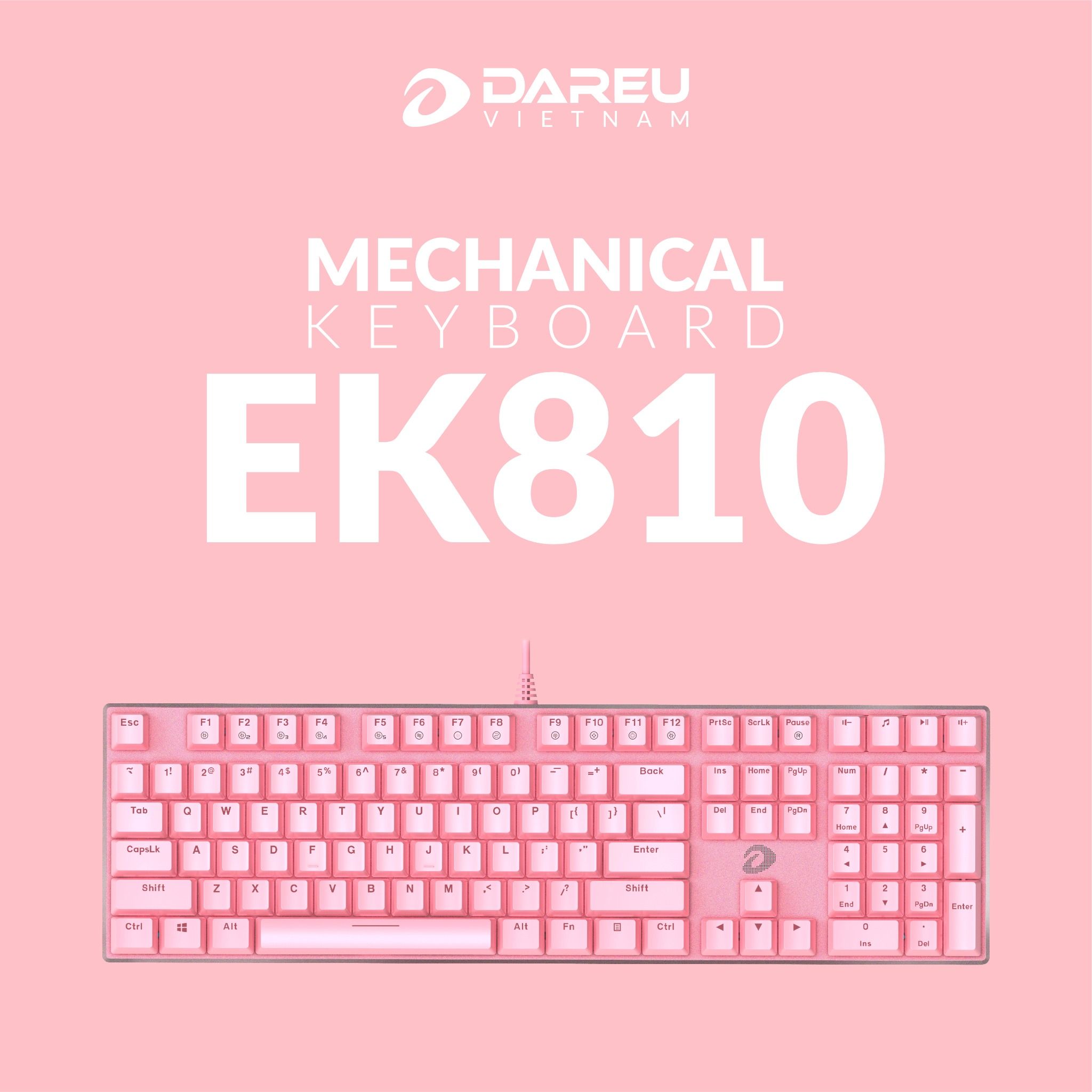  BÀN PHÍM CƠ DAREU EK810 QUEEN ( PINK-LED - RED / BROWN D SWITCH ) 