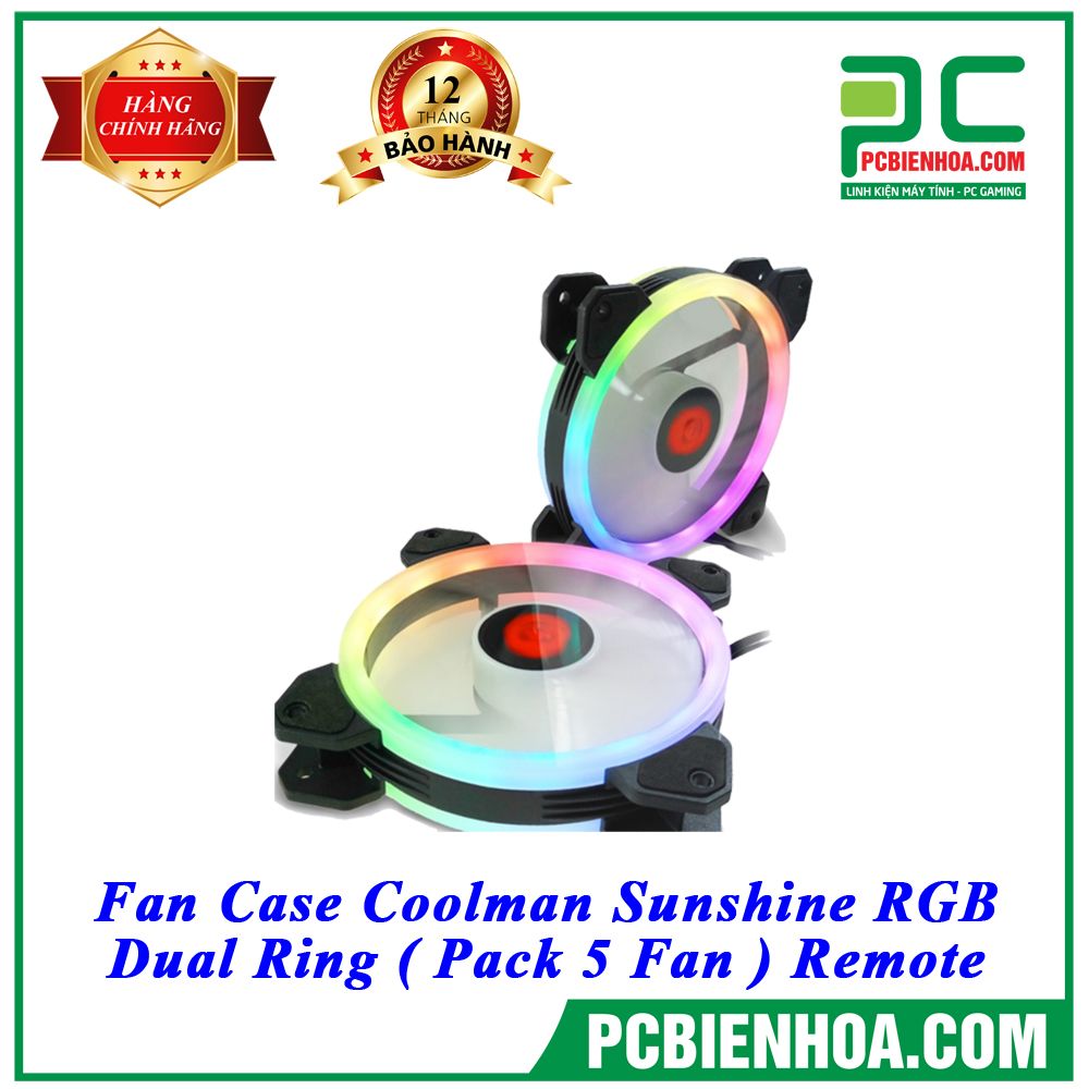 Fan Case Coolman Sunshine RGB - Dual Ring ( Pack 5 Fan ) Remote
