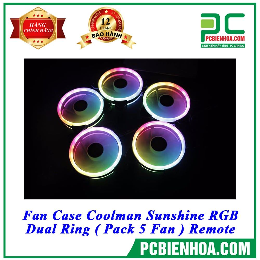 Fan Case Coolman Sunshine RGB - Dual Ring ( Pack 5 Fan ) Remote