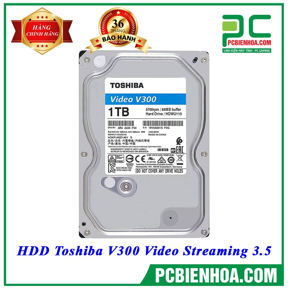 Ổ cứng HDD Toshiba 1TB V300 Video Streaming 3.5 ( CHUYÊN CAMERA)