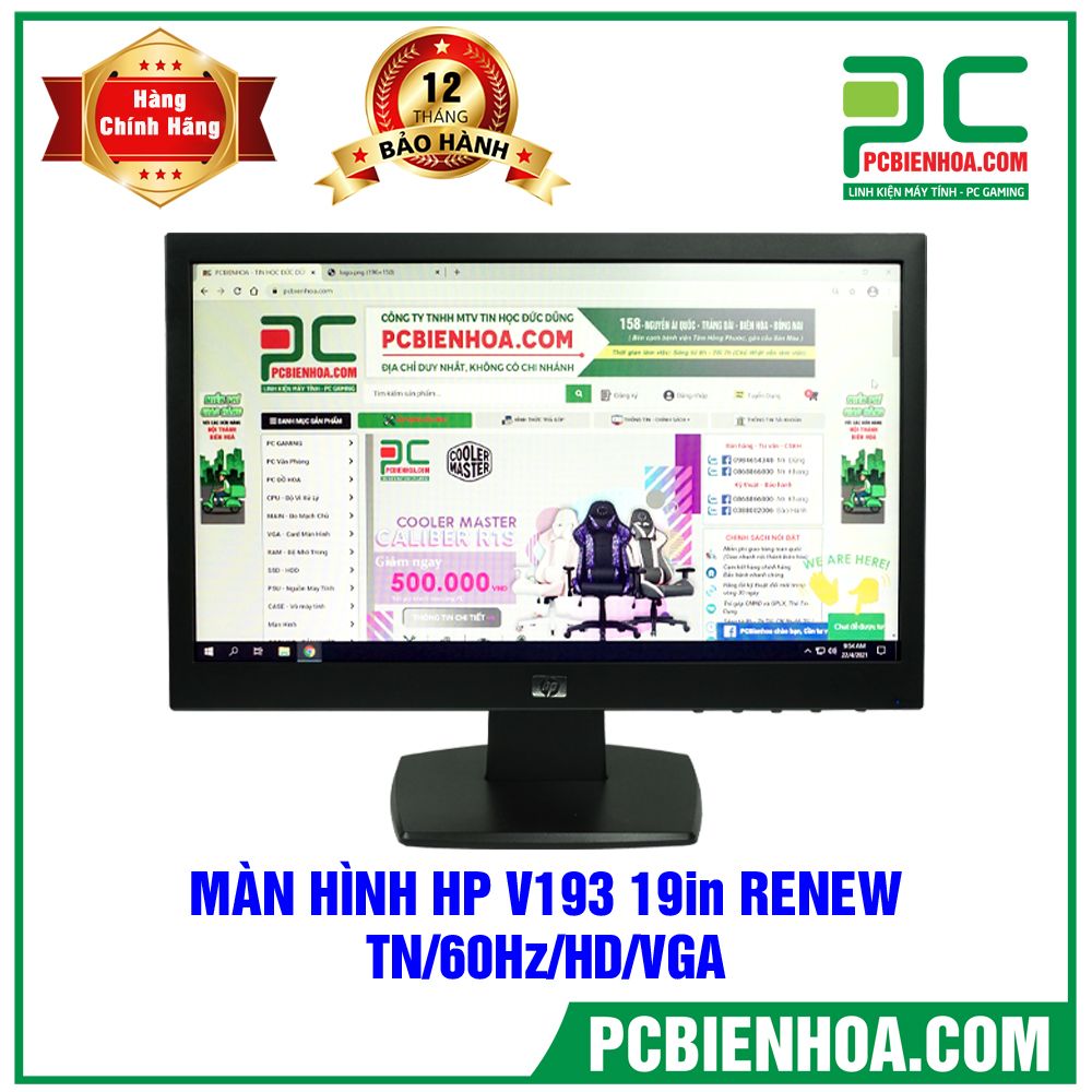 MÀN HÌNH HP V193 RENEW 19in 60Hz HD ( TN/ 1366x768 / VGA )