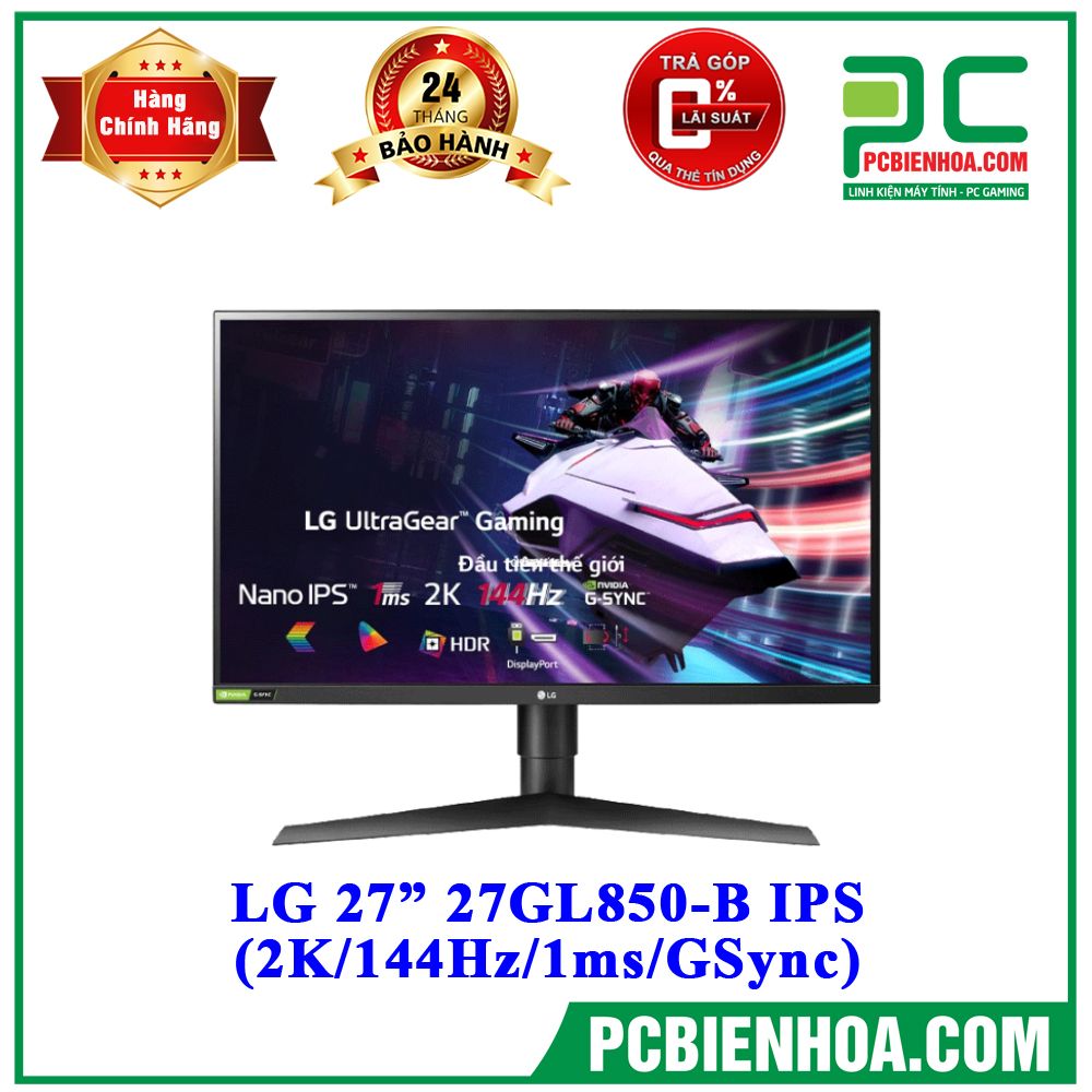 Màn Hình LG 27in 27GL850-B IPS ( 2K / 144Hz /1ms/GSync)