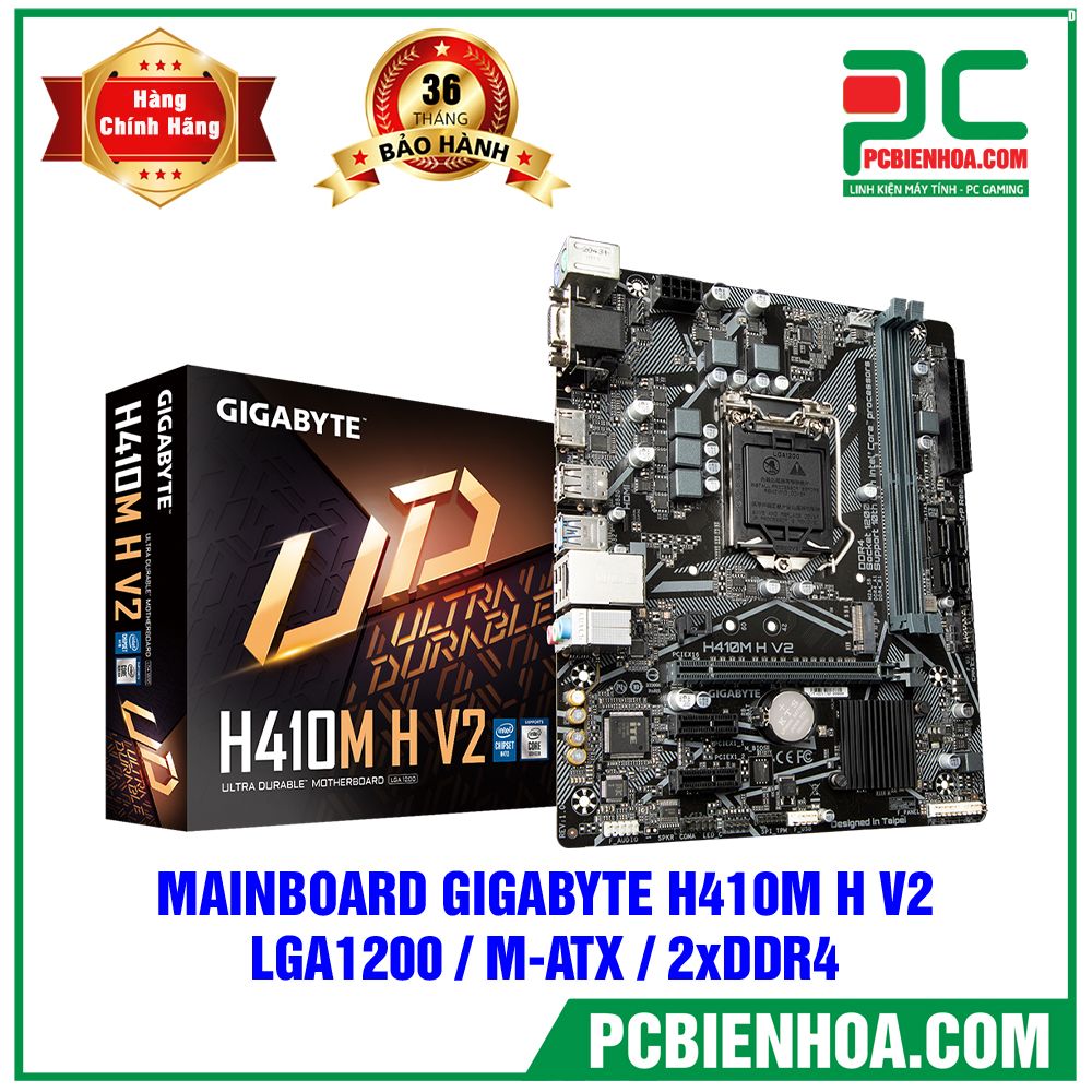 MAINBOARD GIGABYTE H410M H V2 ( LGA1200 / M-ATX / 2xDDR4 )