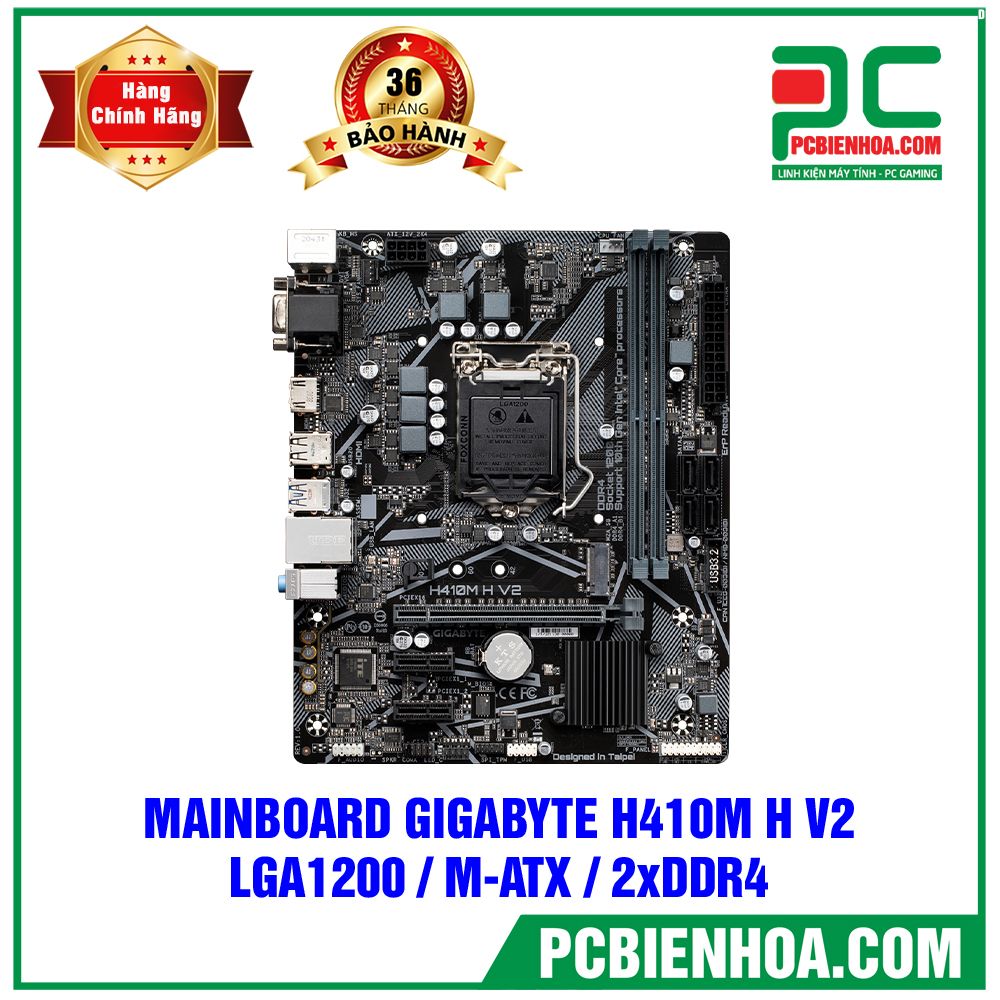 MAINBOARD GIGABYTE H410M H V2 ( LGA1200 / M-ATX / 2xDDR4 )