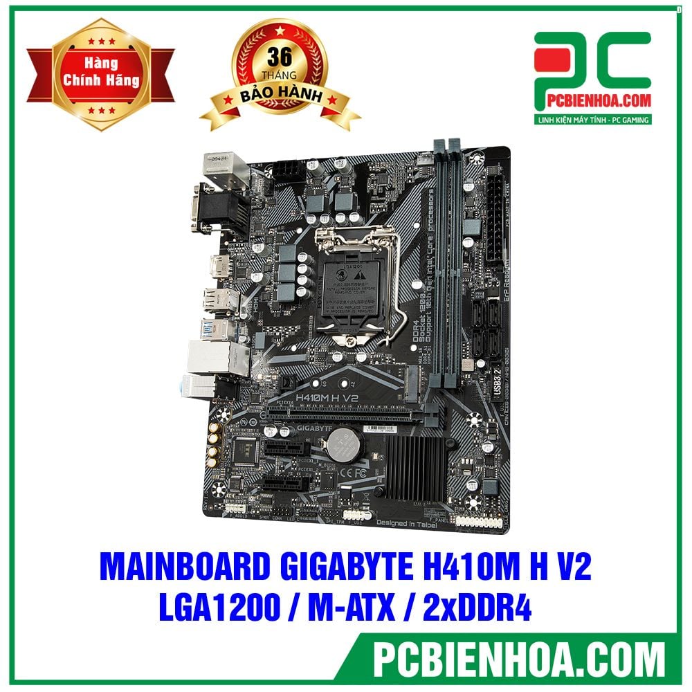 MAINBOARD GIGABYTE H410M H V2 ( LGA1200 / M-ATX / 2xDDR4 )