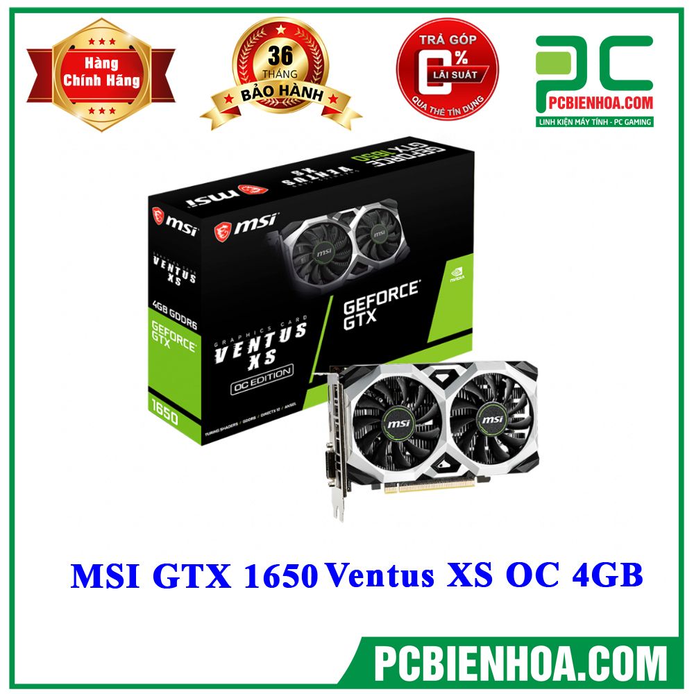 VGA MSI GTX 1650 Ventus XS OC 4GB ( Có bán lẻ VGA )