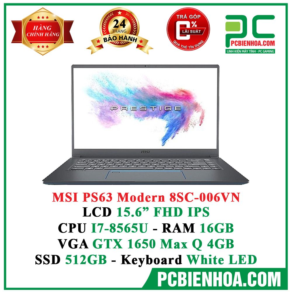 Laptop MSI PS63 8SC-006VN