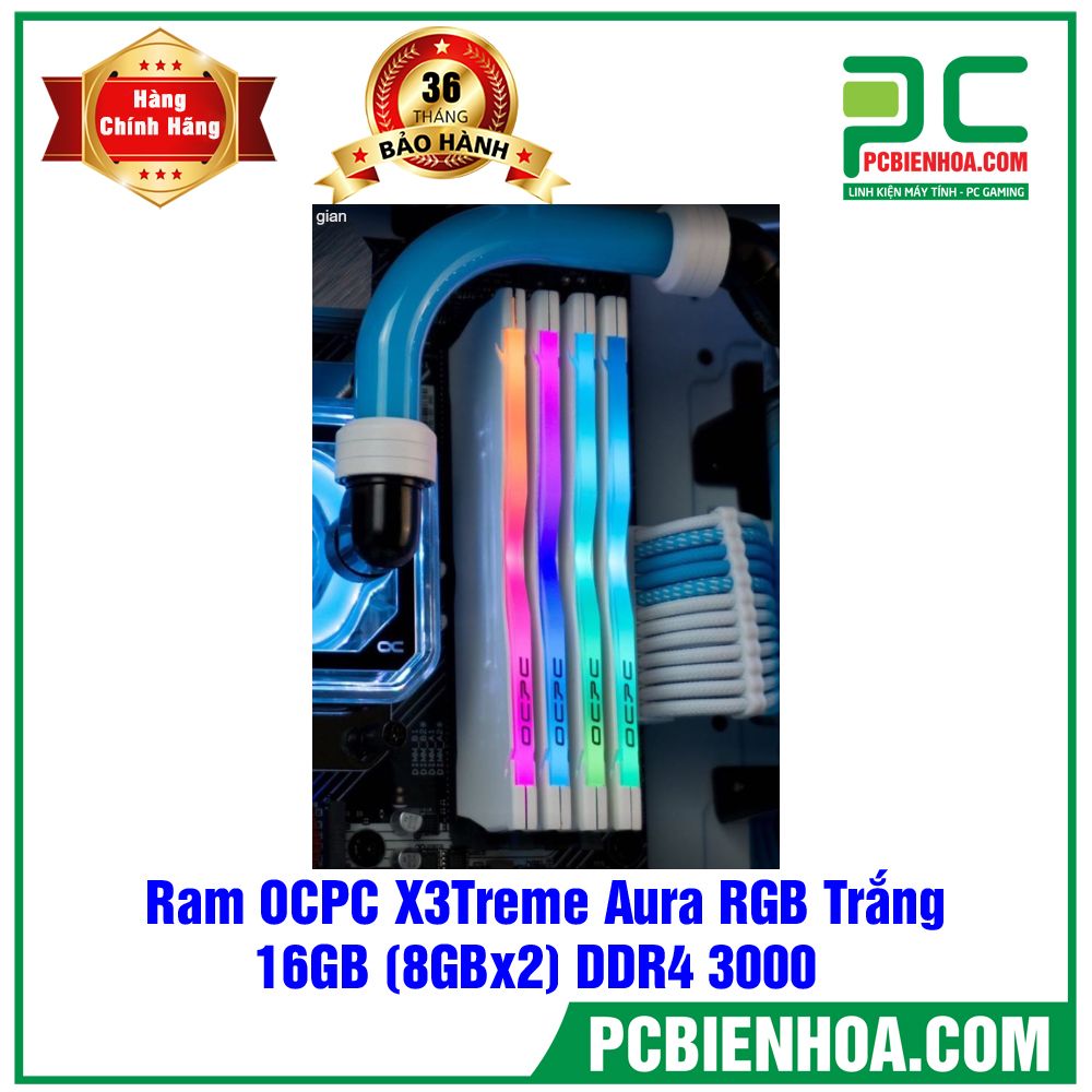 Ram OCPC X3Treme Aura RGB Màu Trắng 16GB (8GBx2) DDR4 3000