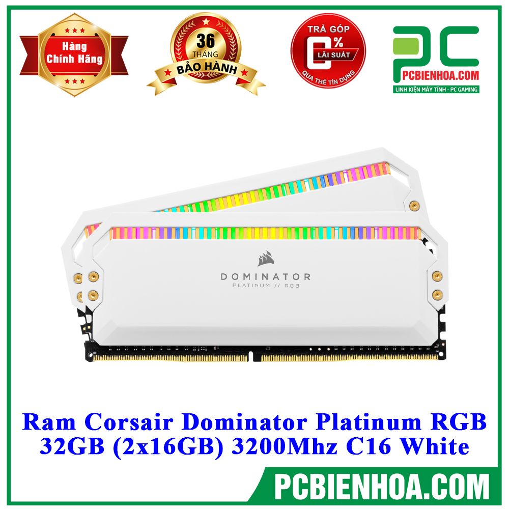 Ram Corsair Dominator Platinum RGB 32GB (2x16GB) 3200Mhz C16 White