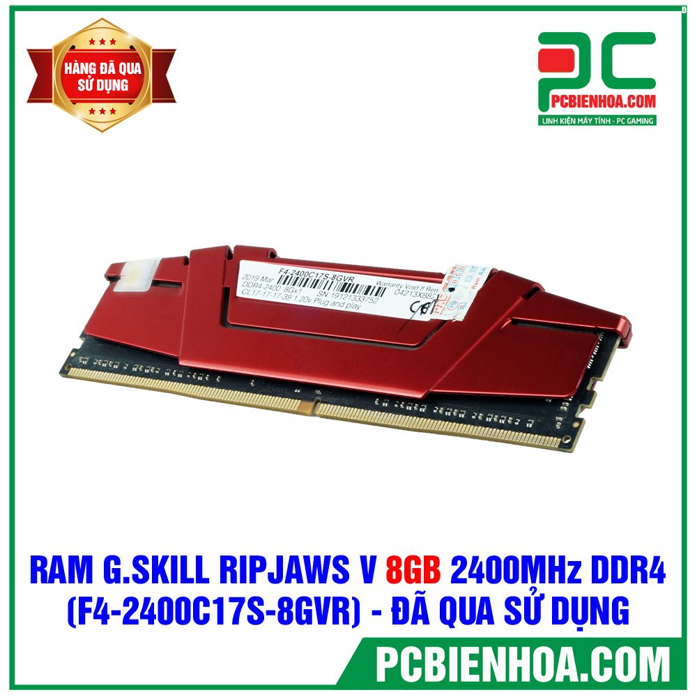 RAM G.SKILL RIPJAWS V 8GB ( 1x8GB ) 2400MHz (F4-2400C17S-8GVR) - ĐÃ QUA SỬ DỤNG (BH HÃNG ĐẾN 4/2022)