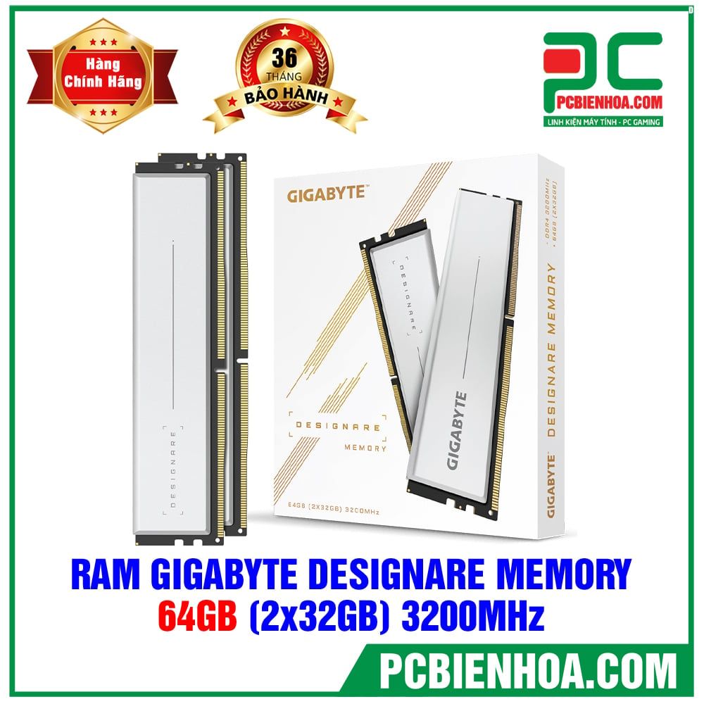 RAM GIGABYTE DESIGNARE Memory 64GB (2x32GB) 3200MHz DDR4 (LIÊN HỆ ĐẶT HÀNG)