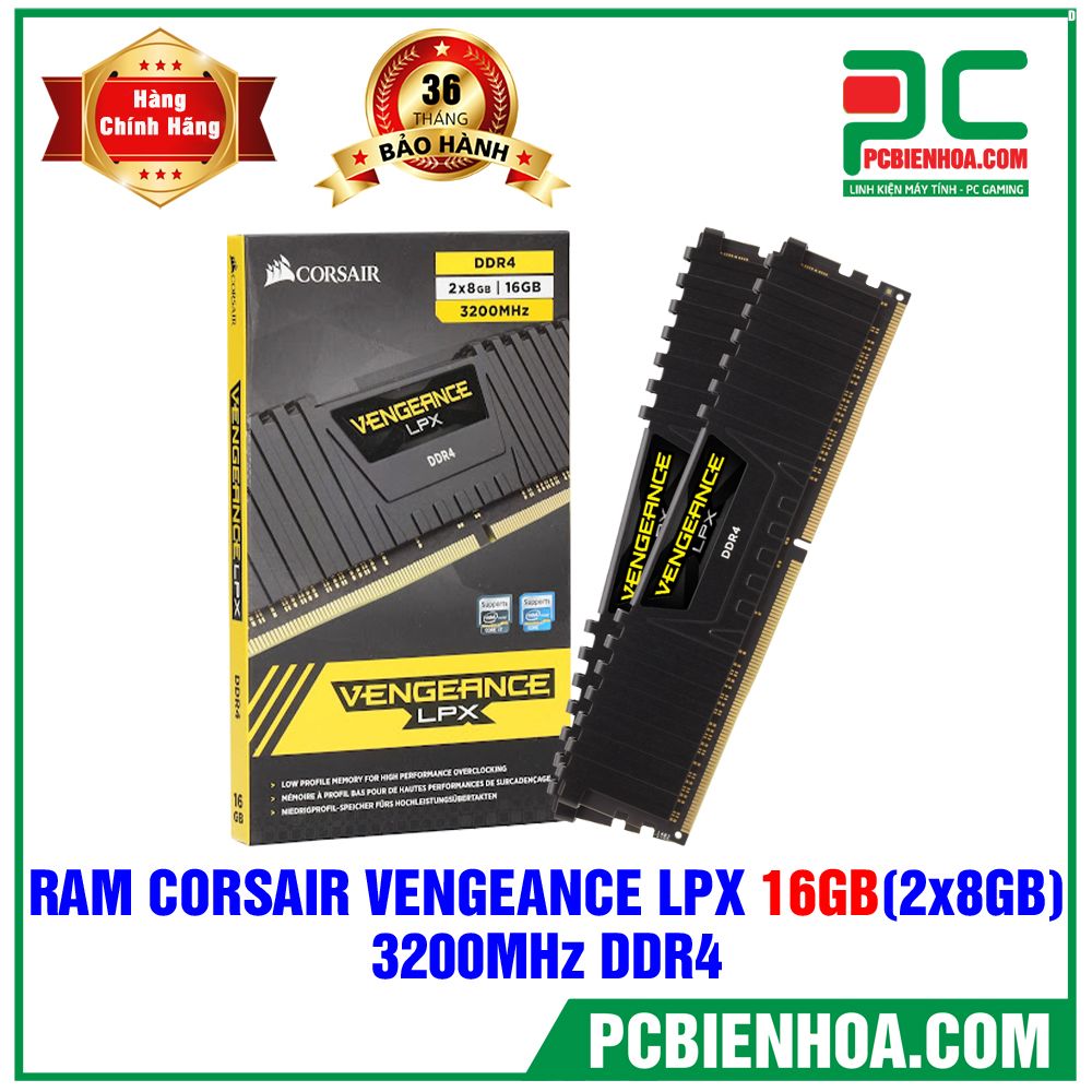 Ram Corsair Vengeance LPX C16 16GB (2x8GB) 3200Mhz DDR4 - (CMK16GX4M2E3200C16)