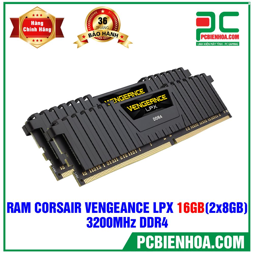 Ram Corsair Vengeance LPX C16 16GB (2x8GB) 3200Mhz DDR4 - (CMK16GX4M2E3200C16)