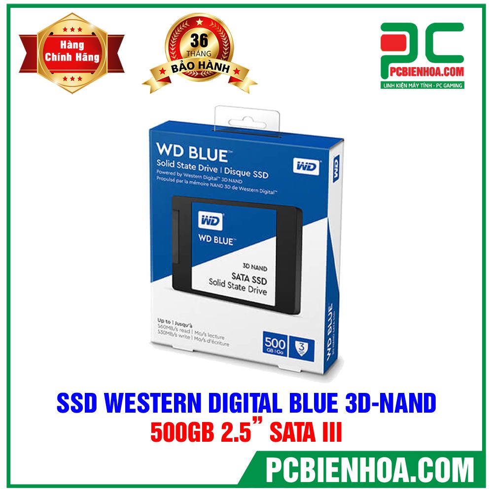 SSD Western Digital Blue 3D NAND 500GB 2.5in SATA3 - WDS500G2B0A