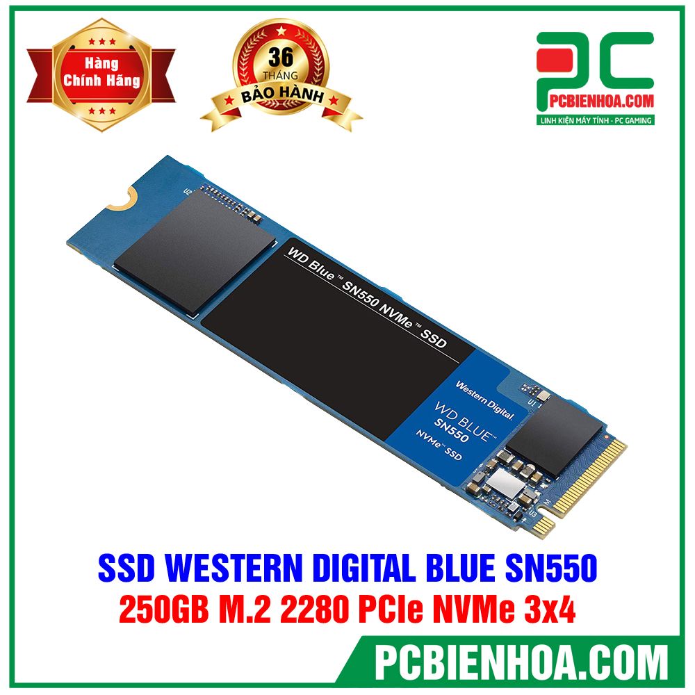 SSD Western Digital Blue SN550 250GB M.2 PCIe NVMe - WDS250G2B0C