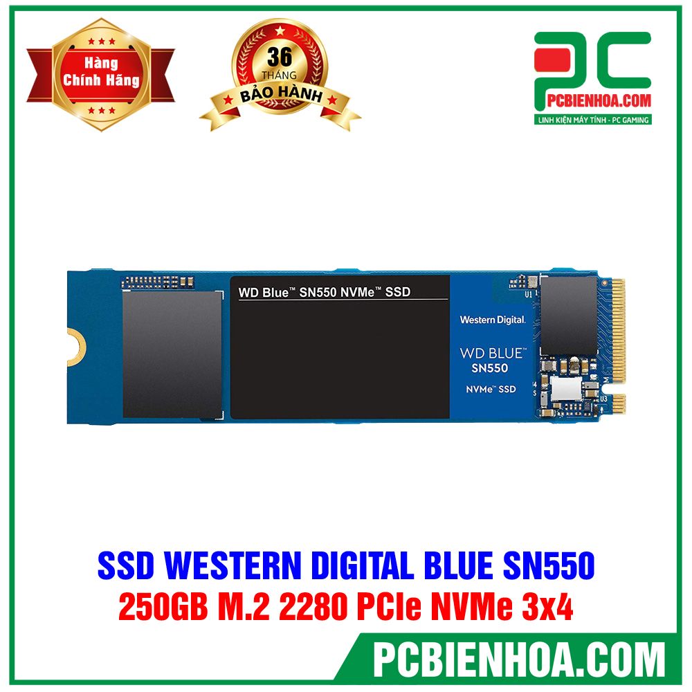 SSD Western Digital Blue SN550 250GB M.2 PCIe NVMe - WDS250G2B0C