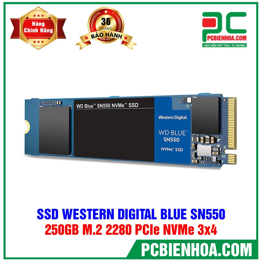 SSD Western Digital Blue SN550 250GB M.2 PCIe NVMe - WDS250G2B0C