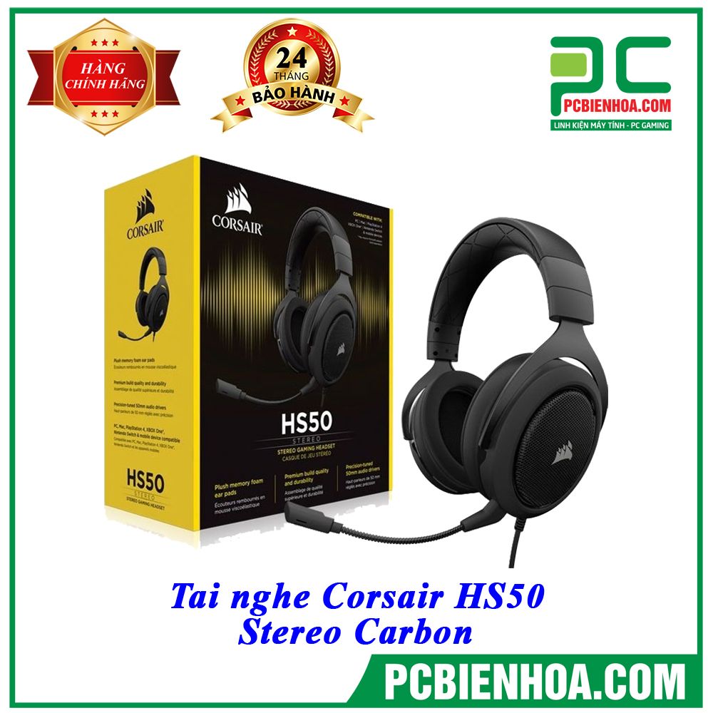 Tai nghe Corsair HS50 Stereo Carbon