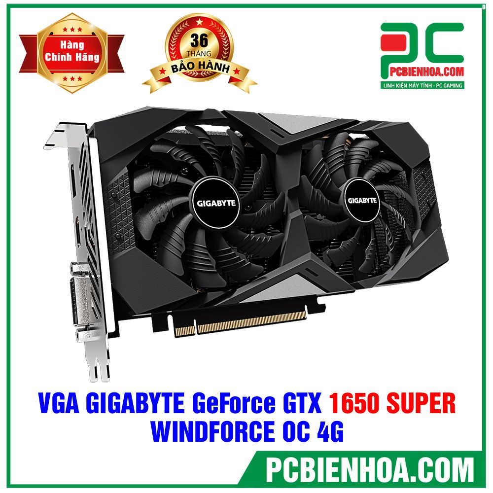 VGA GIGABYTE GEFORCE GTX 1650 SUPER WINDFORCE OC 4GB (GV-N165SWF2OC-4GD) (CÓ BÁN LẺ)