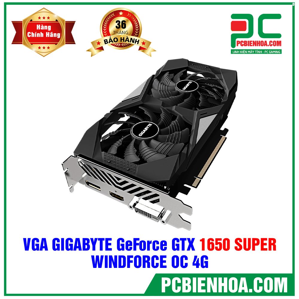 VGA GIGABYTE GEFORCE GTX 1650 SUPER WINDFORCE OC 4GB (GV-N165SWF2OC-4GD) (CÓ BÁN LẺ)