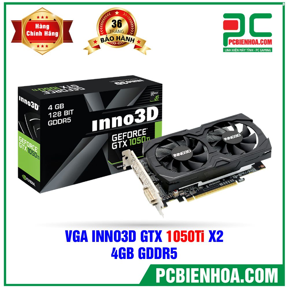 VGA INNO3D GEFORCE GTX 1050Ti X2 4GB GDDR5 (N105K-2DDV-M5CM) (CÓ BÁN LẺ)