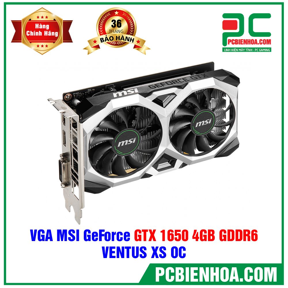 VGA MSI GeForce GTX 1650 D6 VENTUS XS OC (4GB/GDDR6) (CÓ BÁN LẺ)